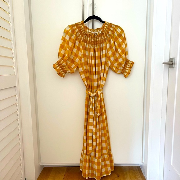 Dôen yellow and white checkered dress. Size XS - Picture 2 of 5